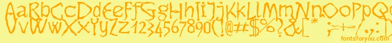 Dikovinac Font – Orange Fonts on Yellow Background