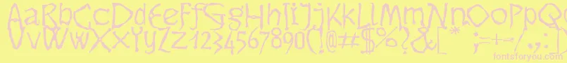 Dikovinac Font – Pink Fonts on Yellow Background