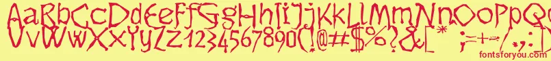 Dikovinac Font – Red Fonts on Yellow Background