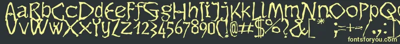 Dikovinac Font – Yellow Fonts on Black Background