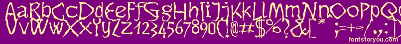 Dikovinac Font – Yellow Fonts on Purple Background