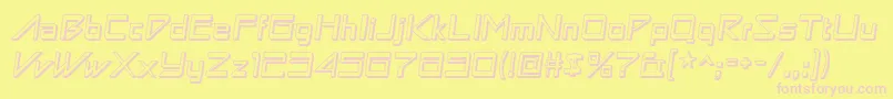 Astronbw1-fontti – vaaleanpunaiset fontit keltaisella taustalla