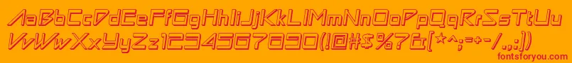 Astronbw1-Schriftart – Rote Schriften auf orangefarbenem Hintergrund