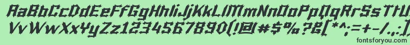 LuciferiusItalic Font – Black Fonts on Green Background