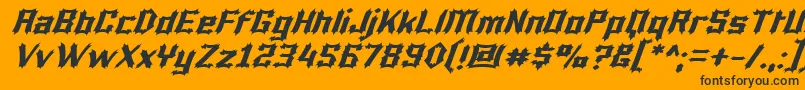 LuciferiusItalic-Schriftart – Schwarze Schriften auf orangefarbenem Hintergrund