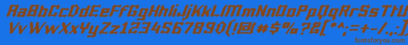 LuciferiusItalic-fontti – ruskeat fontit sinisellä taustalla