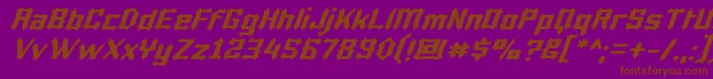 Czcionka LuciferiusItalic – brązowe czcionki na fioletowym tle