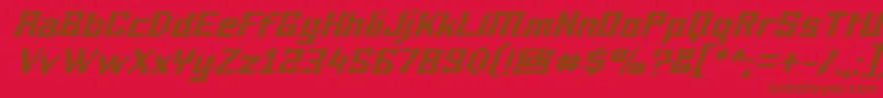 LuciferiusItalic-fontti – ruskeat fontit punaisella taustalla
