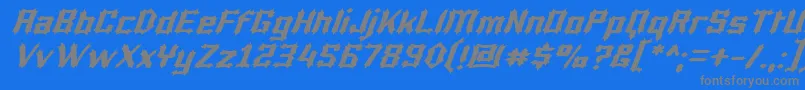LuciferiusItalic Font – Gray Fonts on Blue Background