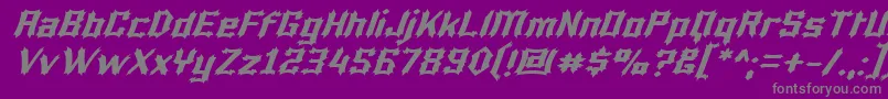 LuciferiusItalic-Schriftart – Graue Schriften auf violettem Hintergrund