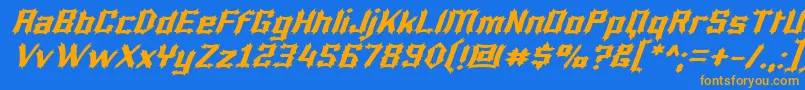 Шрифт LuciferiusItalic – оранжевые шрифты на синем фоне