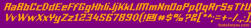 Fonte LuciferiusItalic – fontes laranjas em um fundo violeta