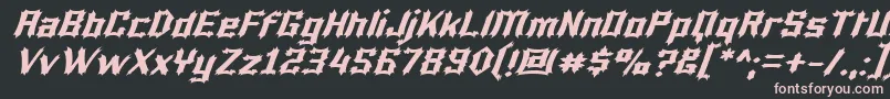 フォントLuciferiusItalic – 黒い背景にピンクのフォント