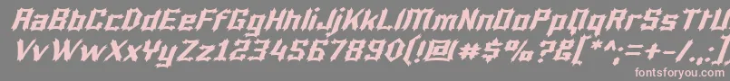 フォントLuciferiusItalic – 灰色の背景にピンクのフォント