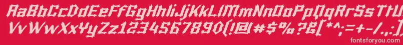 Шрифт LuciferiusItalic – розовые шрифты на красном фоне