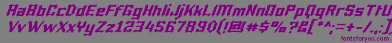 LuciferiusItalic-fontti – violetit fontit harmaalla taustalla