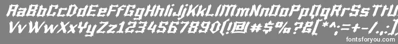 LuciferiusItalic-Schriftart – Weiße Schriften auf grauem Hintergrund