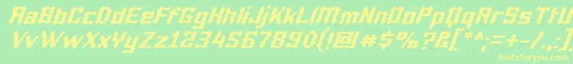 Шрифт LuciferiusItalic – жёлтые шрифты на зелёном фоне
