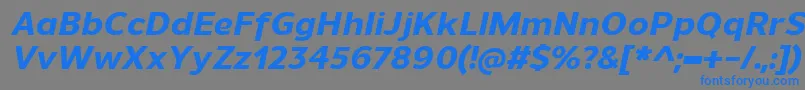 UnimanExtrabolditalic Font – Blue Fonts on Gray Background