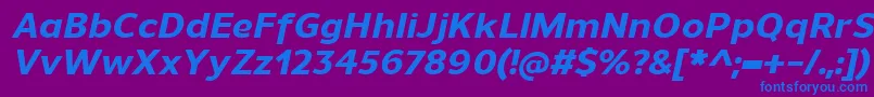 UnimanExtrabolditalic Font – Blue Fonts on Purple Background