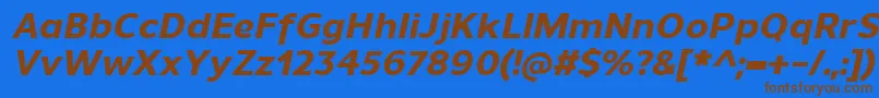 UnimanExtrabolditalic Font – Brown Fonts on Blue Background
