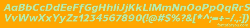 UnimanExtrabolditalic Font – Green Fonts on Orange Background