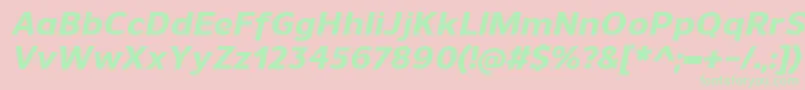 UnimanExtrabolditalic Font – Green Fonts on Pink Background