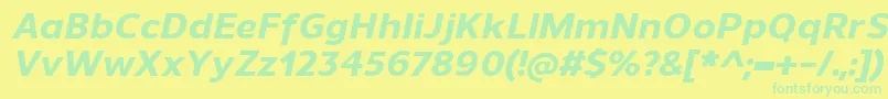 Police UnimanExtrabolditalic – polices vertes sur fond jaune