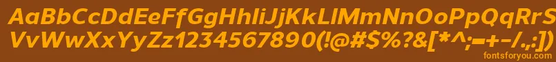 UnimanExtrabolditalic Font – Orange Fonts on Brown Background