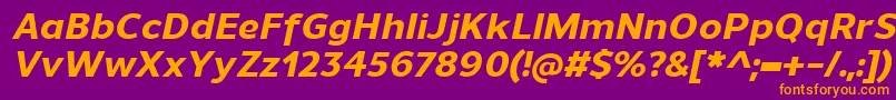 UnimanExtrabolditalic Font – Orange Fonts on Purple Background