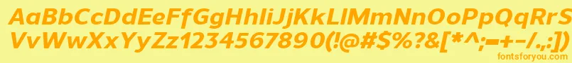 UnimanExtrabolditalic Font – Orange Fonts on Yellow Background