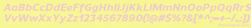 UnimanExtrabolditalic Font – Pink Fonts on Yellow Background