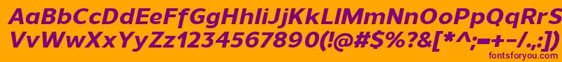 UnimanExtrabolditalic Font – Purple Fonts on Orange Background