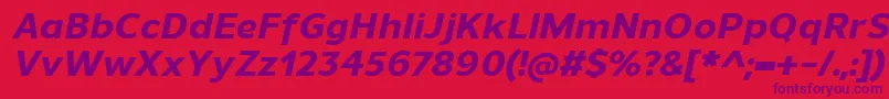 UnimanExtrabolditalic Font – Purple Fonts on Red Background
