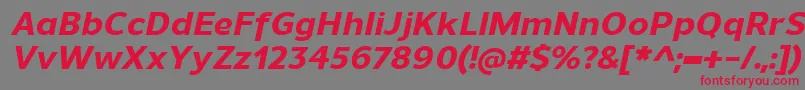 UnimanExtrabolditalic-Schriftart – Rote Schriften auf grauem Hintergrund