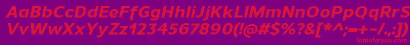UnimanExtrabolditalic Font – Red Fonts on Purple Background