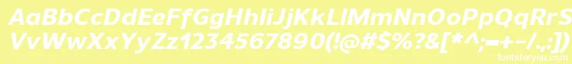 UnimanExtrabolditalic Font – White Fonts on Yellow Background