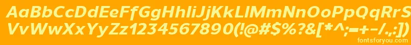 UnimanExtrabolditalic Font – Yellow Fonts on Orange Background