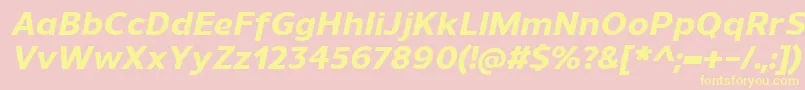 UnimanExtrabolditalic Font – Yellow Fonts on Pink Background