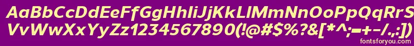 UnimanExtrabolditalic Font – Yellow Fonts on Purple Background