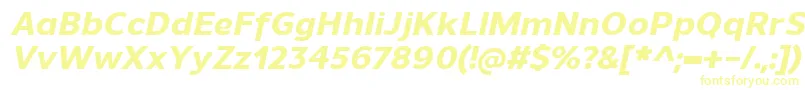 フォントUnimanExtrabolditalic – 黄色のフォント