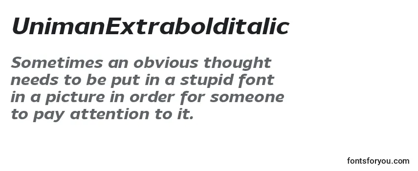 UnimanExtrabolditalic Font