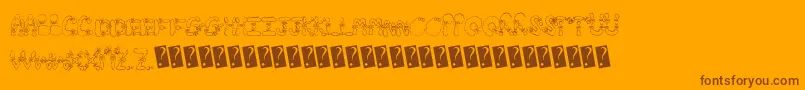 Hairbows Font – Brown Fonts on Orange Background