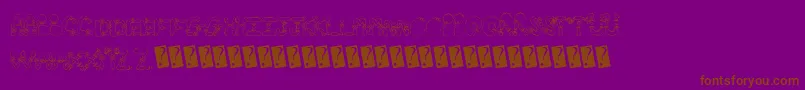 Hairbows-Schriftart – Braune Schriften auf violettem Hintergrund