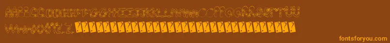 Шрифт Hairbows – оранжевые шрифты на коричневом фоне