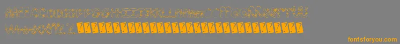 フォントHairbows – オレンジの文字は灰色の背景にあります。