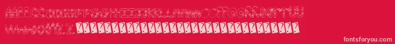 フォントHairbows – 赤い背景にピンクのフォント
