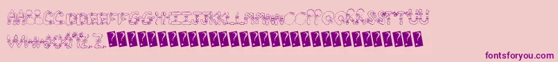 フォントHairbows – ピンクの背景に紫のフォント