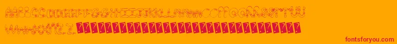 Hairbows Font – Red Fonts on Orange Background