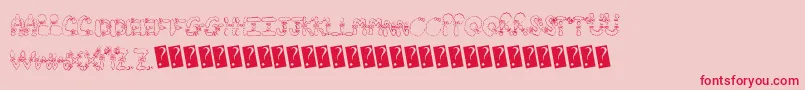 Hairbows Font – Red Fonts on Pink Background